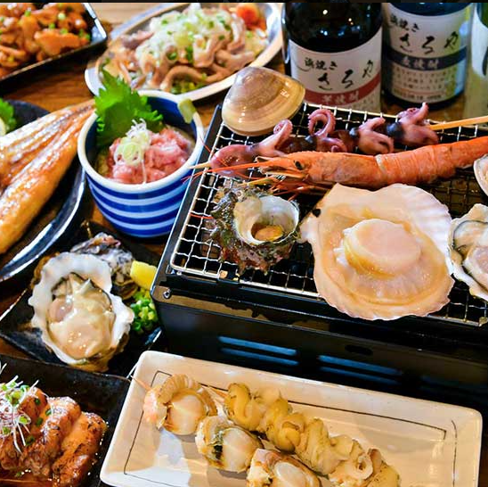 新鮮浜焼きと飲み放題で贅沢なひとときを！※飲み放題は生あり(＋600円)/生なしお選びいただけます。