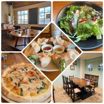 タイ料理★お酒好きと女子会にピッタリの生春巻きやガパオライスとメインのパッタイ/飲み放題付