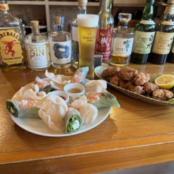 お食事７品【 本格タイ料理プラン 】 ドリンクは単品か飲み放題をお選び頂けます。