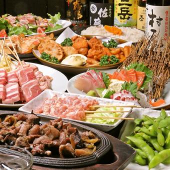 Banquet ◎ 2 hours of all-you-can-drink included ★ Young chicken course (with after-meals such as sashimi, famous charcoal-grilled thighs, yakitori, etc.♪) 8 dishes 5,000 yen (included)