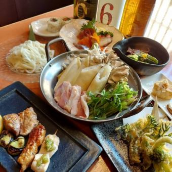 県外の方おすすめ。秋田の地酒飲み放題付 秋田郷土料理コース