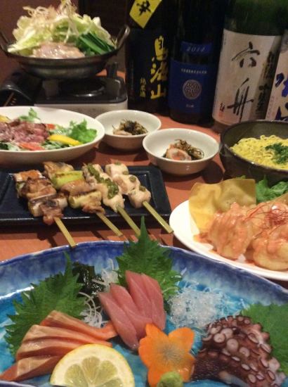 料理、飲み放題2時間付き税込5000から