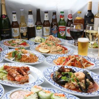 【120分飲み放題付】アジア各国料理を堪能★≪8品≫定番Bコース◎
