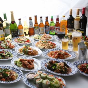 【120分飲み放題付】タイで人気の蒸し鶏＋グリーンソースなど≪10品≫贅沢満足Cコース◎