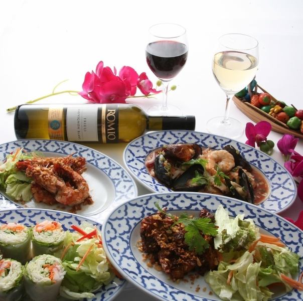 [120 minutes of all-you-can-drink included] ≪7 dishes≫ including Vietnam's popular fresh spring rolls. If you're in a pinch, try our popular A course ◎