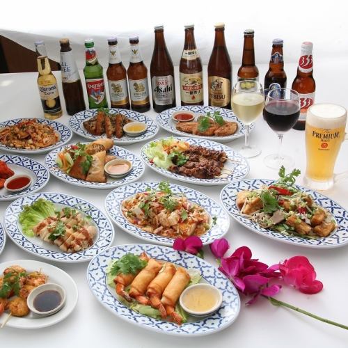 【120分飲み放題付】アジア各国料理を堪能★≪8品≫定番Bコース◎