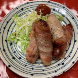 豚バラ肉巻きウインナー　4本