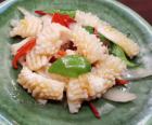 Spicy stir-fried squid