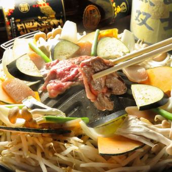 雪燈籠ジンギスカンセット  １人前：￥1,100　（野菜とモモ肉のセット）
