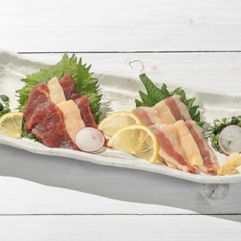 馬肉の三点盛り合わせ