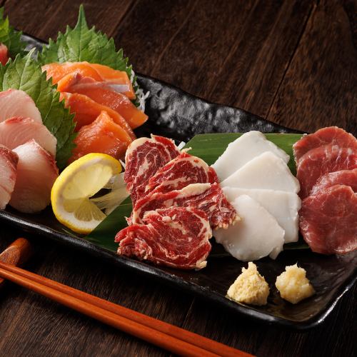 鮮魚と馬肉の食べ比べ(二人前)