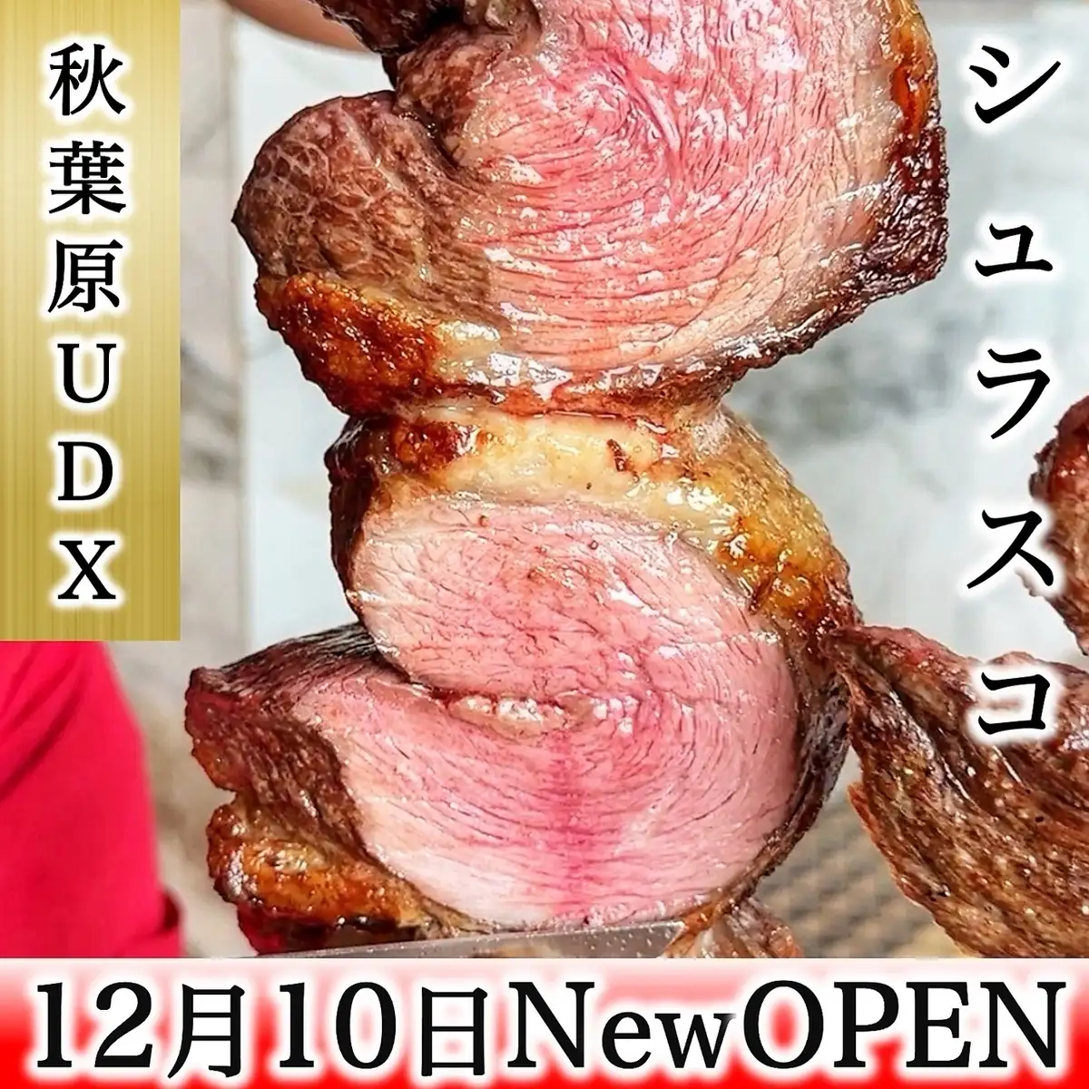 秋葉原UDX3F/歓迎会、送別会のご予約承り中！20種類シュラスコ食べ放題！