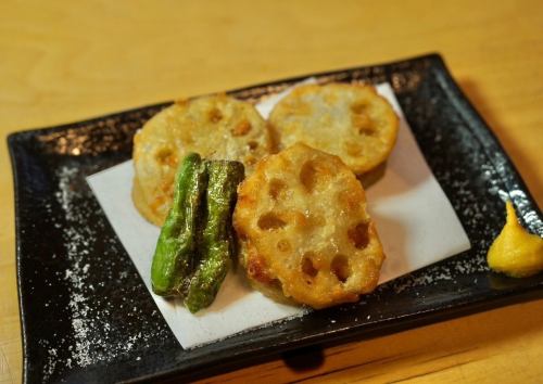 鶏団子蓮根挟み揚げ