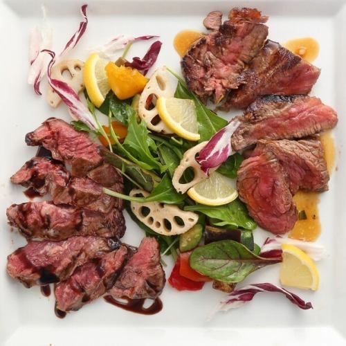 食べ比べビーフサーロインとハラミの2種ビステッカ