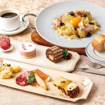【僅限午餐】{義大利麵或煎蛋飯5種選擇} 休閒甜點套餐C / 含咖啡或紅茶