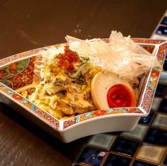 口溶け鰹節と高菜のポテサラ