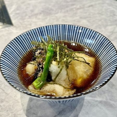 茄子とお餅の揚げ出し豆腐