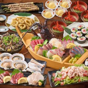 【7月7日～】伊勢海老姿造り入り刺身6点盛り、馬刺3種全10品+180分飲み放題◆8000→6000円(税込)
