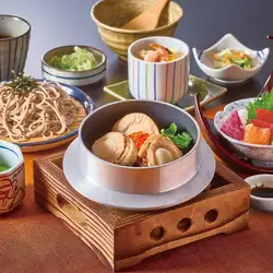 ≪北海道豐花灣扇貝≫扇貝釜飯套餐,配茶碗蒸(蒸蛋羹)