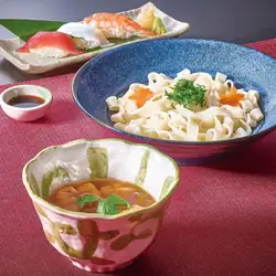純日式雞肉沾麵和3塊壽司