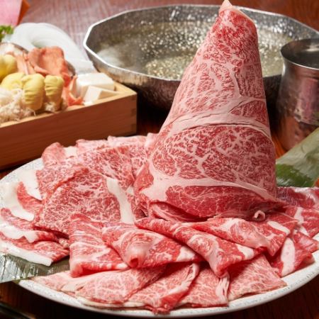 ◆明亮的課程◆神戶牛肉，松阪牛肉，近江牛肉吃和比較涮涮鍋套餐