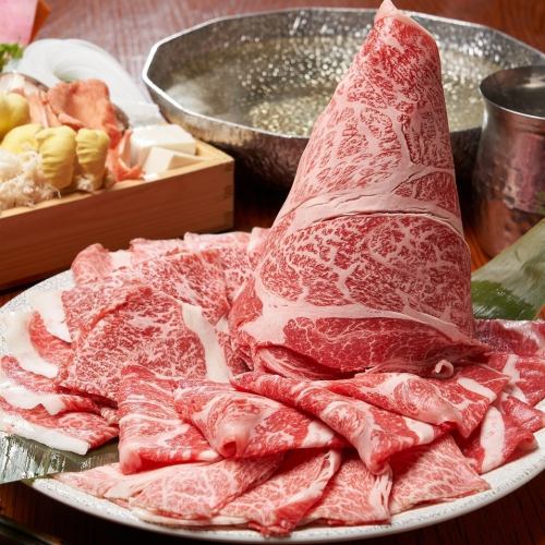 ◆ Bright course ◆ Kobe beef, Matsuzaka beef, Omi beef Eating and comparing shabu-shabu set