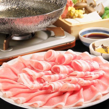 ◆ 월 - 나무 ◆ 한정 카운터 돼지 샤브 | 【2H 뷔페】 국산 돼지고기 & 20 종류의 야채와 특산 버섯