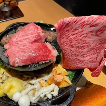 All-you-can-eat Yakiniku Shabu-shabu for 2 hours ◆ Yakiniku {Premium ribs and beef tongue} Shabu-shabu {Wagyu loin and lean meat}