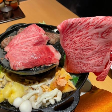 All-you-can-eat Yakiniku and Shabu-Shabu for 2 hours ◆ Yakiniku (Premium Kalbi and Beef Tongue) Shabu-Shabu (Wagyu Loin and Lean Meat)