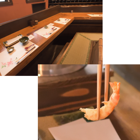 当店の天ぷらは、地元の新鮮な食材を使い、職人が一品一品丁寧に揚げて提供します。  