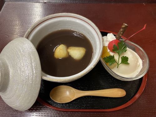 ぜんざい バニラアイス添え 温or冷