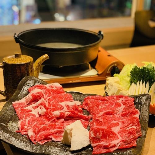 "Sukiyaki of Kumamoto Akaushi beef shoulder loin" Kaiseki course [7 items in total] 110 minutes with all-you-can-drink!! 7,000 yen (tax included)