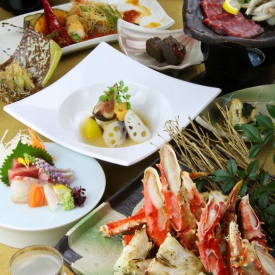 [Nana Kiwami懷石料理]``特選生魚片，今天的推薦菜餚，嚴選牛肉等肉類菜餚，充滿奢華''11,000日元
