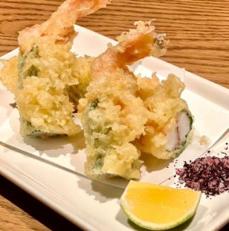 海老の大葉梅しそ天