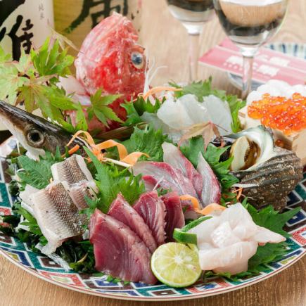 【共8道菜★無限暢飲】請享用使用本店引以為傲的熟魚和鮮魚的創意料理♪垂水套餐 5,000日元