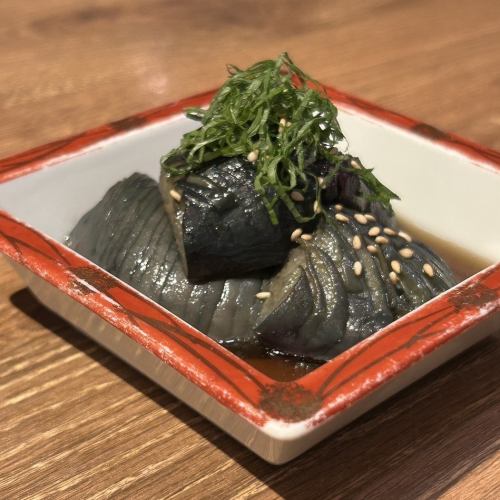 Plum crystal cucumber / fried eggplant marinated in soy sauce