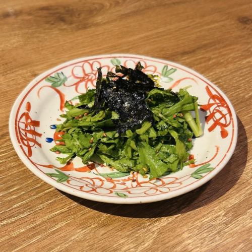 Japanese style chrysanthemum namul/lightly pickled avocado each