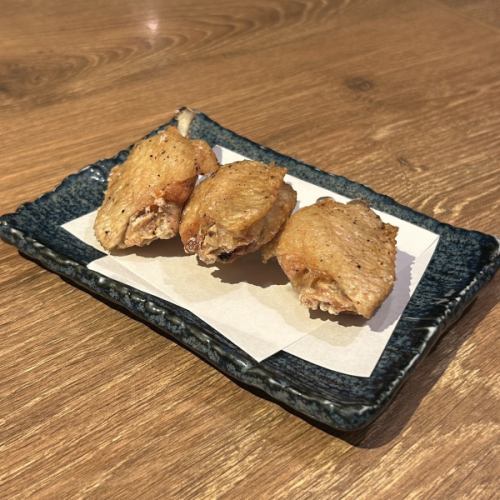 3 pieces of fried chicken wings that took a little time to prepare