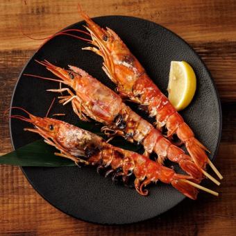 赤海老の炭火焼き