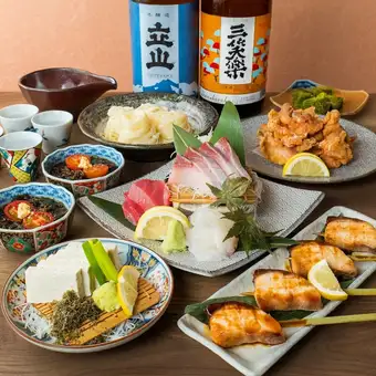 【2時間飲み放題】富山の定番を堪能『立山 彩コース』全8品4000円※時間無制限飲み放題に変更可!