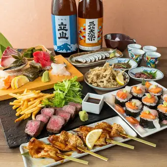 【3時間飲み放題】富山牛×のどぐろ『魚蔵 旬彩コース』全9品6000円※時間無制限飲み放題変更可!