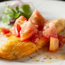 鉄板で焼く 明太子だし巻き玉子/塩ダレ トマトオムレツ