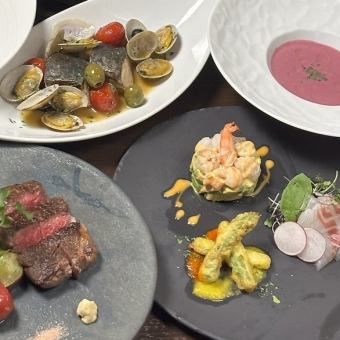 ≪シェフおまかせプラン≫120分飲み放題付　6600円(税込)　Aコース