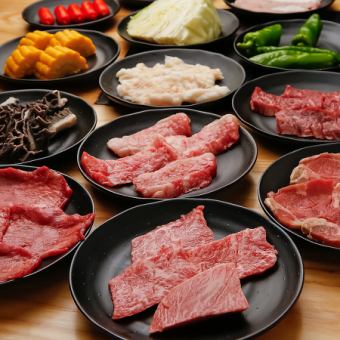 <All-you-can-drink included> A very satisfying all-you-can-eat and drink course of domestic beef \5,980 (tax included) 2-hour course *Reservation required the day before