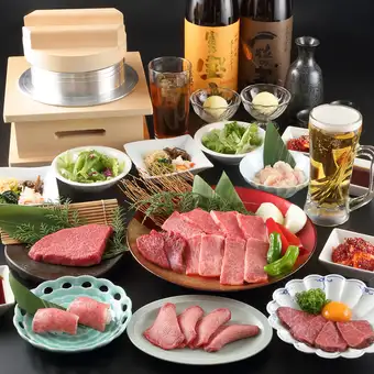 【雅コース】120分飲み放題◆炙り肉寿司や和牛上カルビ、銘柄牛ステーキなど全13品7000円(税込)