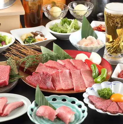 【極コース】120分飲み放題◆厚切り上タンや肉寿司、サーロイン焼きすきなど全14品9000円(税込)