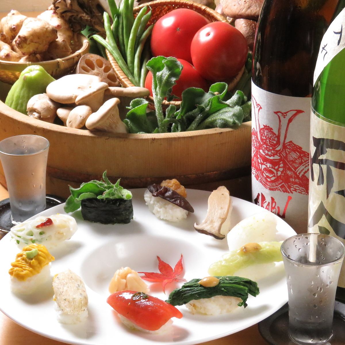 Always get drunk on a drinking table, you may be quietly drunk in a private room, and sushi and seasonal vegetables in a sake shop
