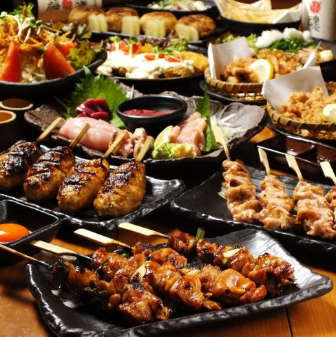 One skewer starts from 50 yen! Courses including seared chicken thighs, yakitori, meatballs, etc. start from 3000 yen