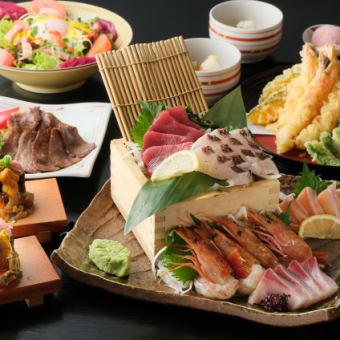 Bluefin tuna sashimi + Japanese beef seafood course