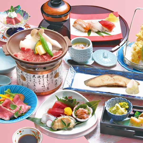 2時間飲み放題付き【極上新潟和牛陶板焼と旬の天ぷら】春のプレミアムコース全10品 7000円(税込)